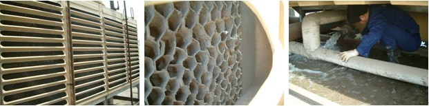 清洗前斜管填料近照